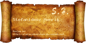 Stefanidesz Henrik névjegykártya
